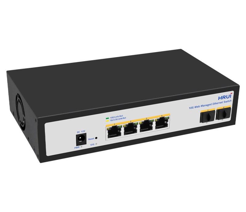 6 Port 10G Web Managed Ethernet Switch HR510S 4T2XS HRUI PoE Switch