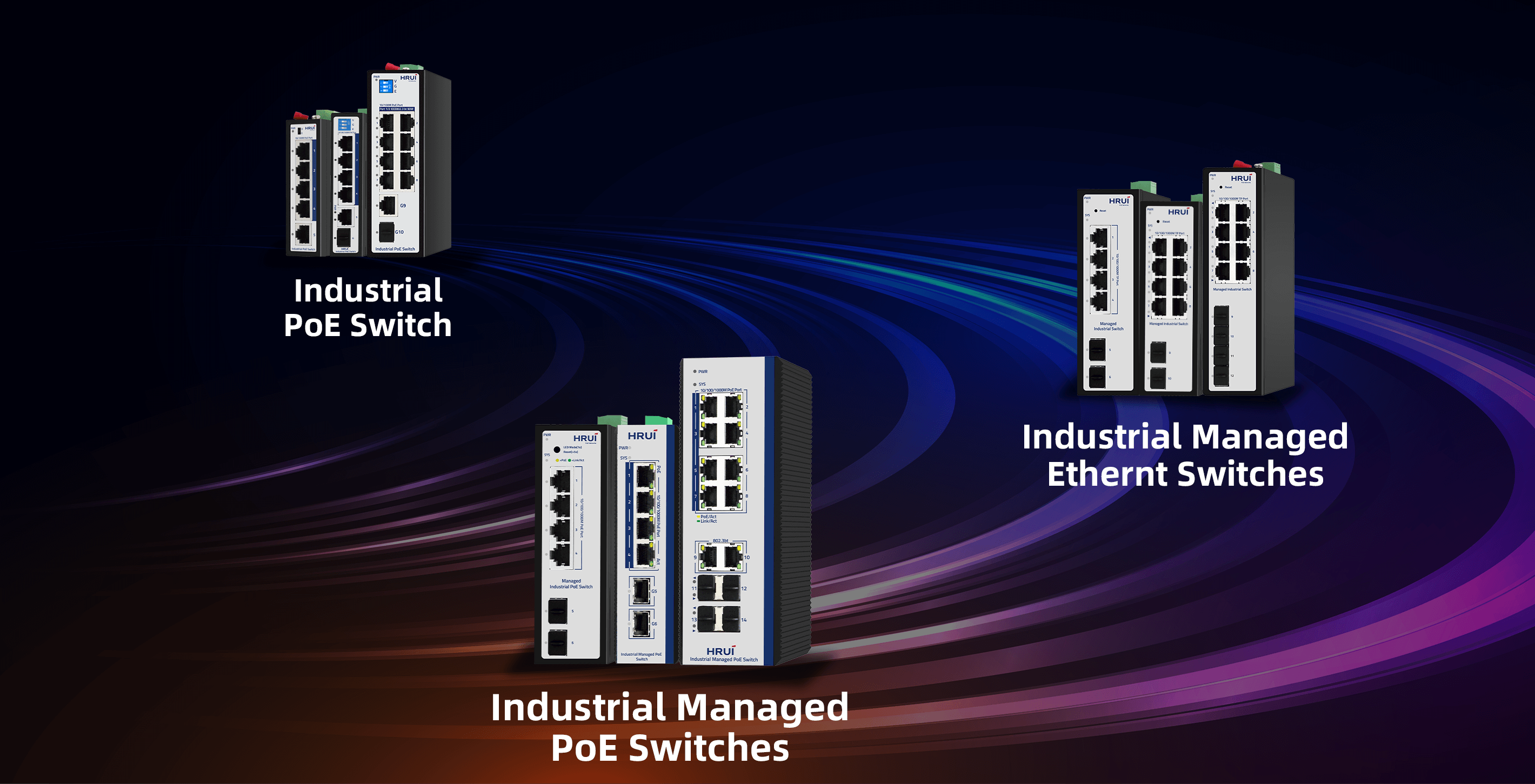 HRUI industrial poe switch